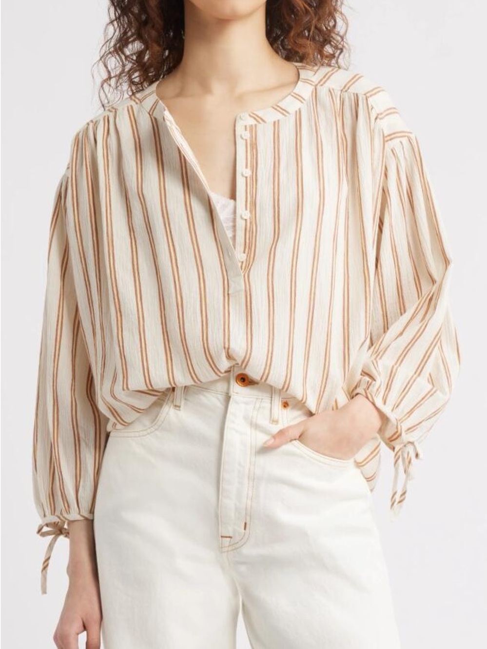 Treasure & Bond Stripe Cotton Popover Shirt